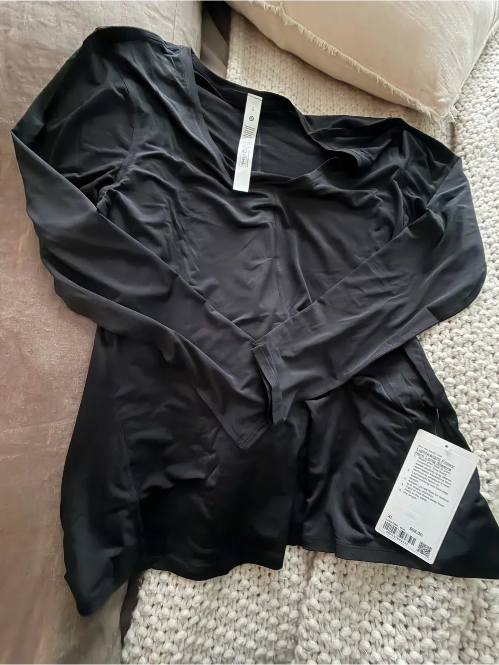 lululemon athletica Black Long Sleeve Scoop Neck Shirt
